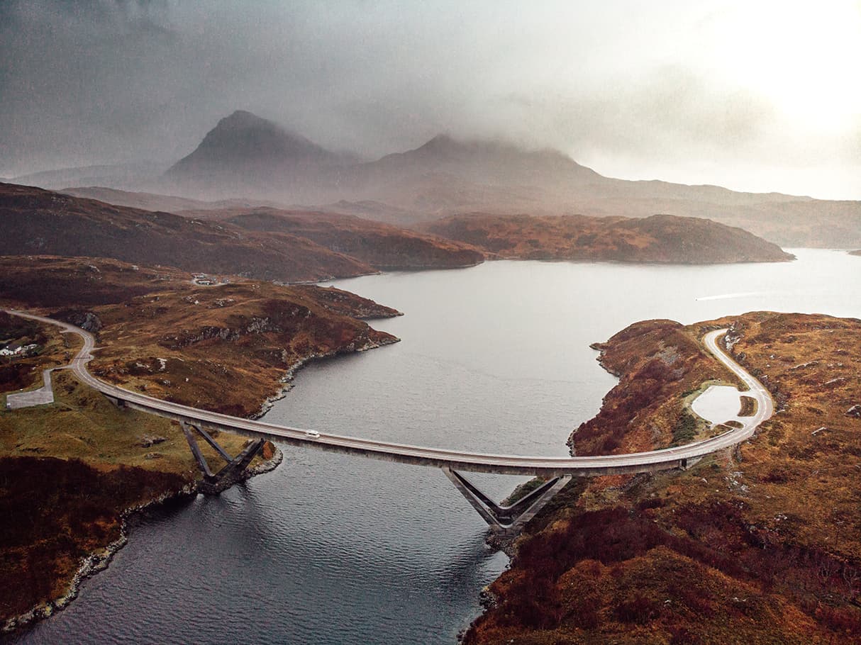 Kylesku: The Curved Bridge and Britain's Tallest Waterfall